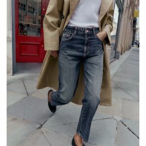 Zara Dark Blue Straight Leg Jeans